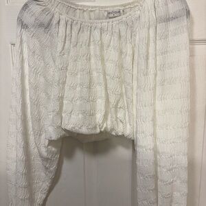 Vestique Ivory Textured Blouse